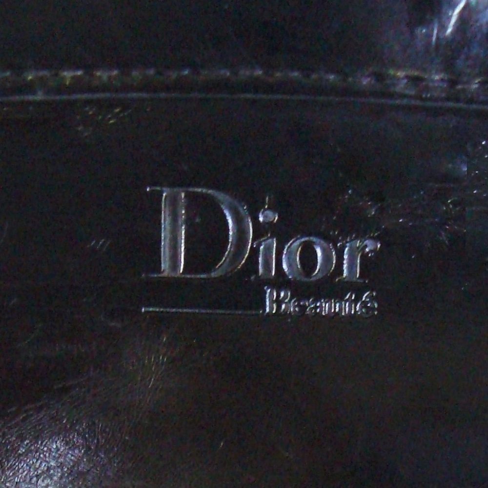 Dior Black Patent Cosmetic Bag Clutch